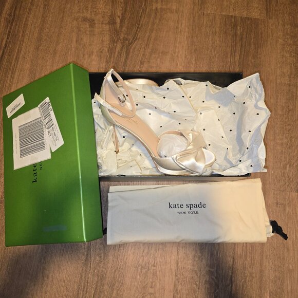 Kate Spade Bridal Bow size 7.5 Satin - Picture 5 of 5
